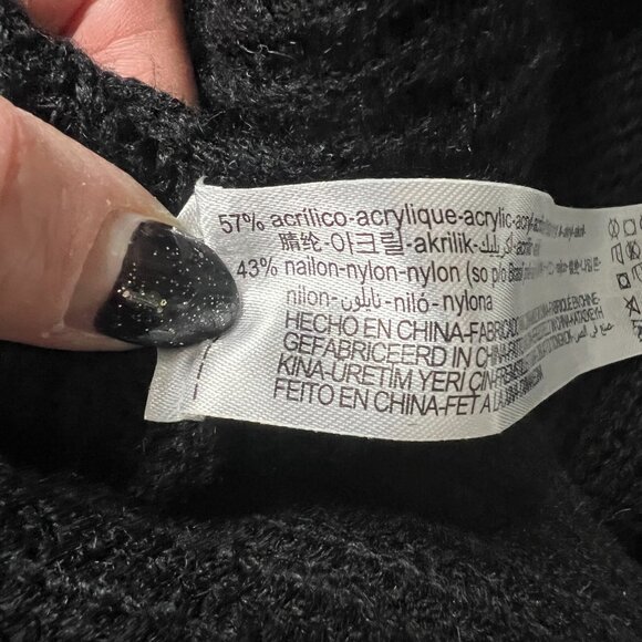 Zara Black Ribbed One Shoulder Tunic Sweater Dress Cardi Womens Size XS goth - Picture 12 of 16